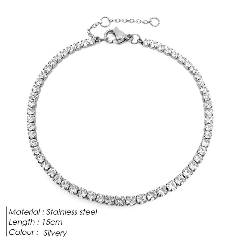 eManco Edelstahl Damen Zirkonia Tennisarmband Klassische Braut Accessoires Großhandel