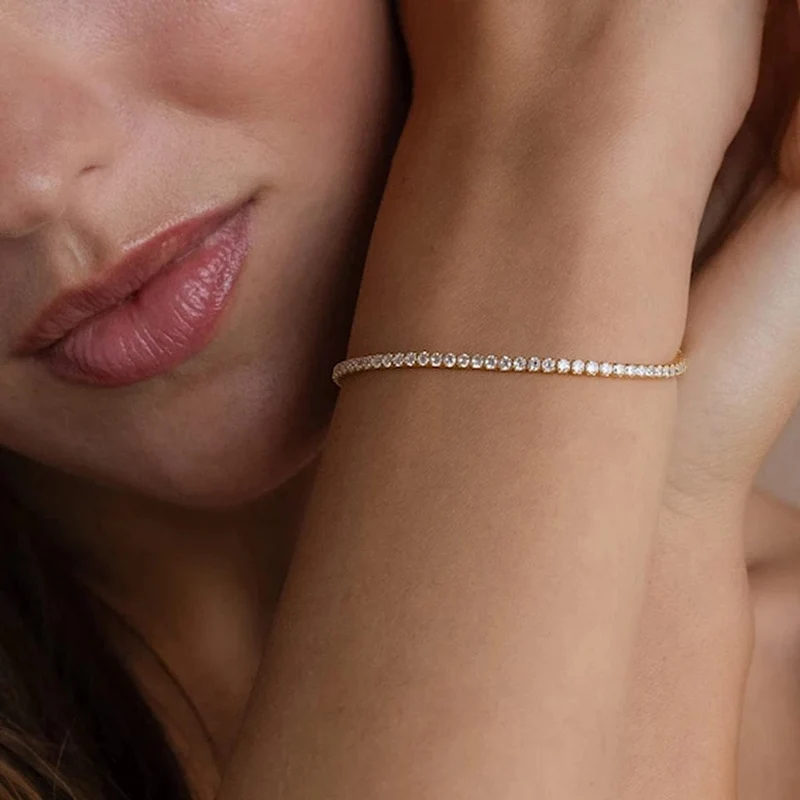 eManco Edelstahl Damen Zirkonia Tennisarmband Klassische Braut Accessoires Großhandel