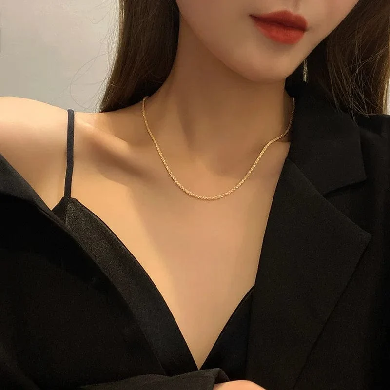 2023 neue Beliebte Silber Farbe Funkelnden Schlüsselbein Kette Choker Halskette Für Frauen Edlen Schmuck Hochzeit Party Geschenk