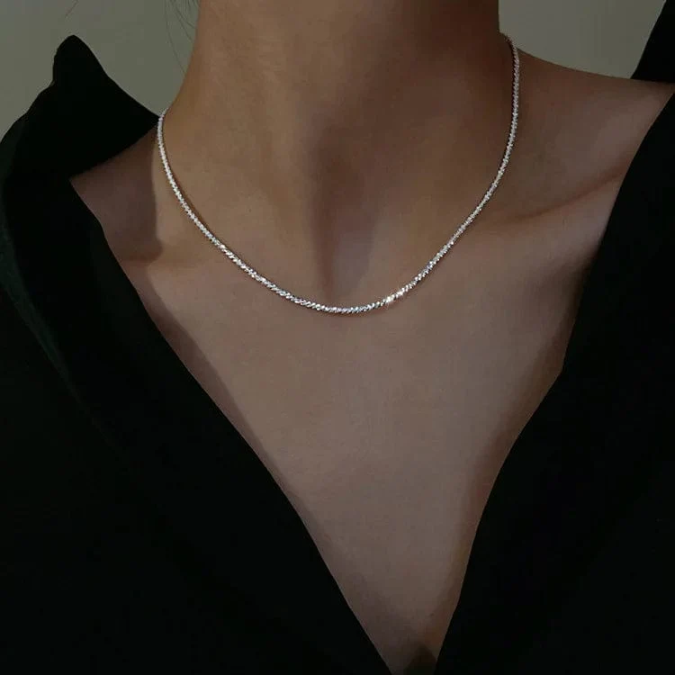 2023 neue Beliebte Silber Farbe Funkelnden Schlüsselbein Kette Choker Halskette Für Frauen Edlen Schmuck Hochzeit Party Geschenk