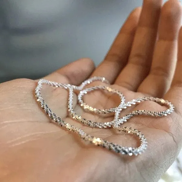 2023 neue Beliebte Silber Farbe Funkelnden Schlüsselbein Kette Choker Halskette Für Frauen Edlen Schmuck Hochzeit Party Geschenk