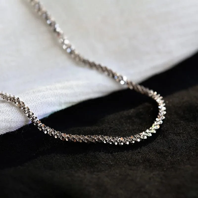 2023 neue Beliebte Silber Farbe Funkelnden Schlüsselbein Kette Choker Halskette Für Frauen Edlen Schmuck Hochzeit Party Geschenk