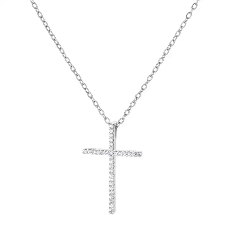 Zirkon Kreuz Anhänger Halskette für Frauen Gold Farbe Edelstahl Kragen Neckalces 2024 Trend Goth Party Hochzeit Schmuck Geschenke