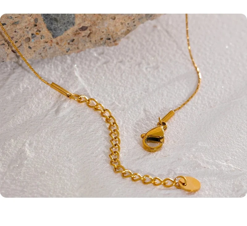 Yhpup Anlauffreie Natürliche Perlen Schicke Exquisite Halskette Dünne Kette Edelstahl Minimalistischer Charm Halsband Schmuck Damen