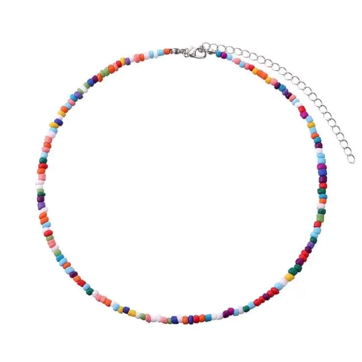 Böhmen Weiß Farbe Acryl Perle Halsband Halskette Für Frauen Vintage Kette Neckace Mode Schmuck Großhandel