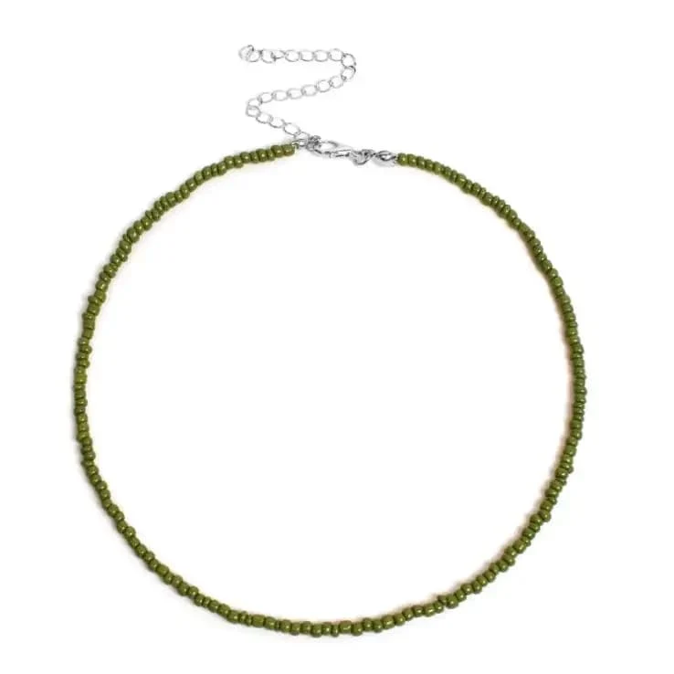Böhmen Weiß Farbe Acryl Perle Halsband Halskette Für Frauen Vintage Kette Neckace Mode Schmuck Großhandel