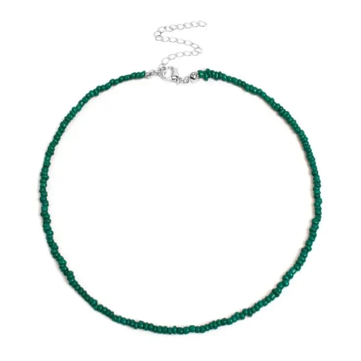 Böhmen Weiß Farbe Acryl Perle Halsband Halskette Für Frauen Vintage Kette Neckace Mode Schmuck Großhandel