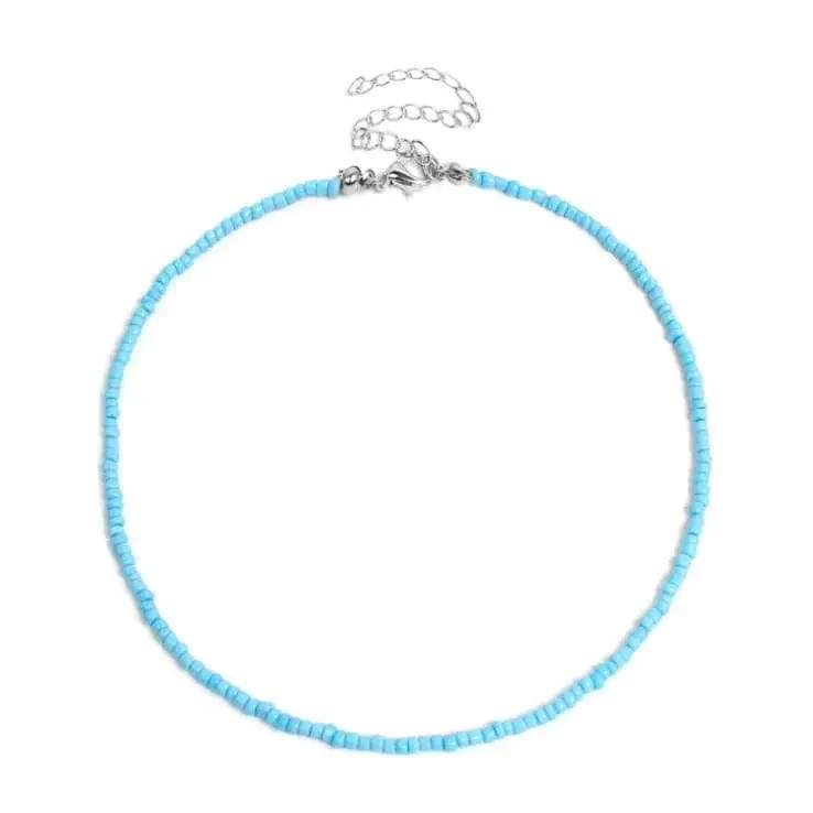 Böhmen Weiß Farbe Acryl Perle Halsband Halskette Für Frauen Vintage Kette Neckace Mode Schmuck Großhandel