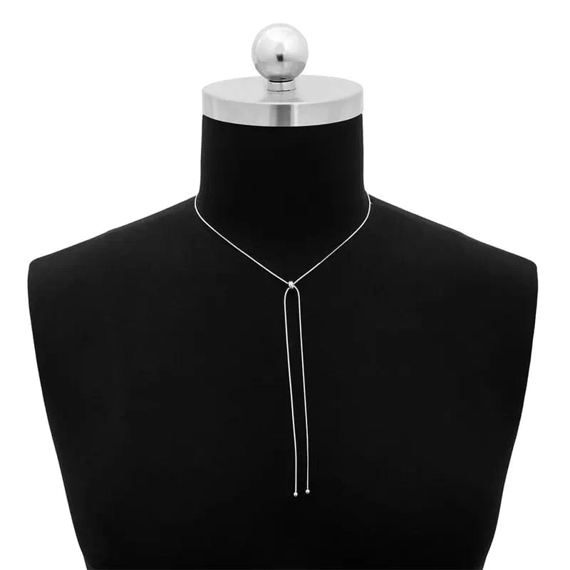 Einfache lange Quastenkette Halskette für Frauen Trendy verstellbare Chokerhalskette 2024 Modeschmuck Kette am Hals Mädchen Geschenke