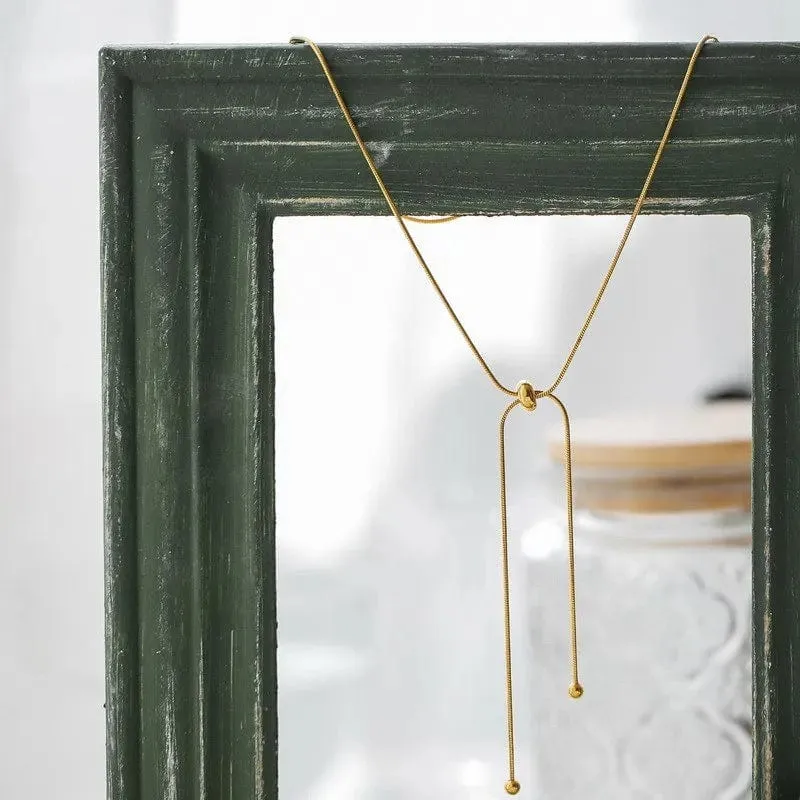 Einfache lange Quastenkette Halskette für Frauen Trendy verstellbare Chokerhalskette 2024 Modeschmuck Kette am Hals Mädchen Geschenke