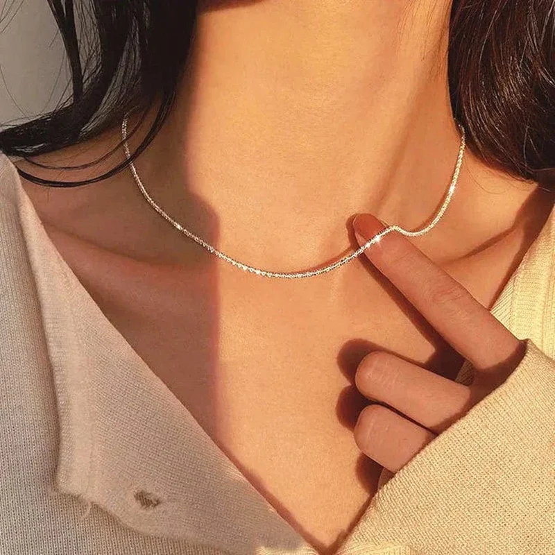 SUMENG 2024 Neue Mode Kpop Perle Halsband Halskette Nette Doppel Schicht Kette Anhänger Für Frauen Schmuck Mädchen Geschenk