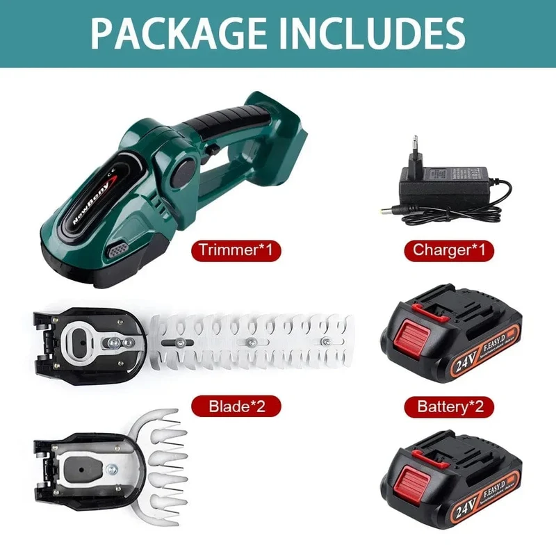 NEWBENY 2 IN 1 Elektrische Heckenschere Rasenmäher Haushaltsgarten Strauchschere Grasschere Elektrowerkzeug für Makita 18V Batterie