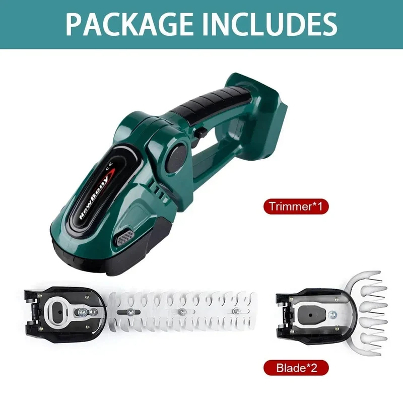 NEWBENY 2 IN 1 Elektrische Heckenschere Rasenmäher Haushaltsgarten Strauchschere Grasschere Elektrowerkzeug für Makita 18V Batterie