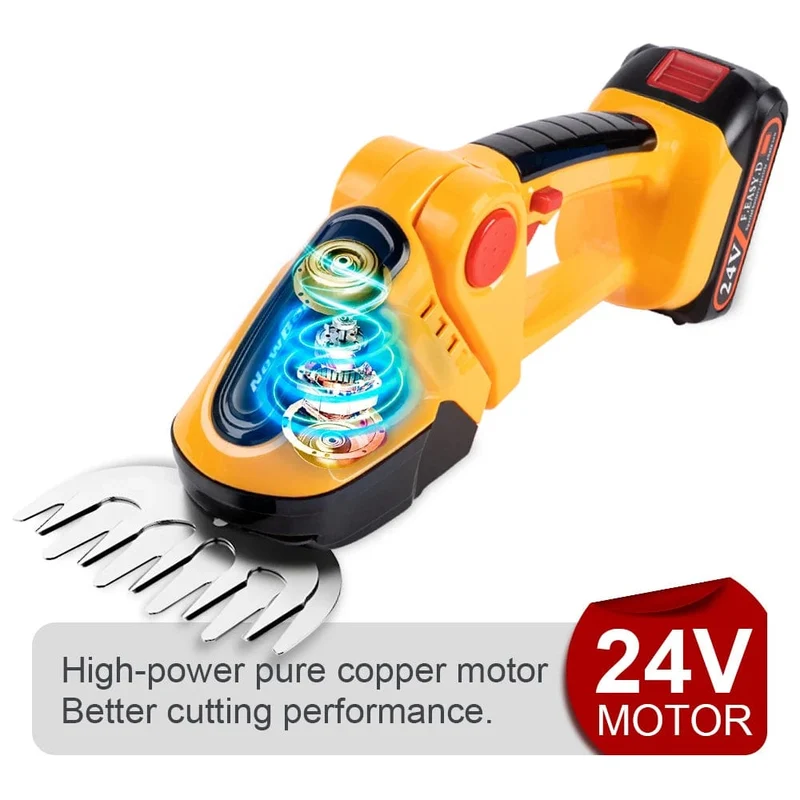 NEWBENY 2 IN 1 Elektrische Heckenschere Rasenmäher Haushaltsgarten Strauchschere Grasschere Elektrowerkzeug für Makita 18V Batterie