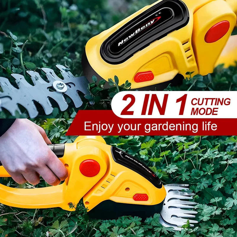 NEWBENY 2 IN 1 Elektrische Heckenschere Rasenmäher Haushaltsgarten Strauchschere Grasschere Elektrowerkzeug für Makita 18V Batterie