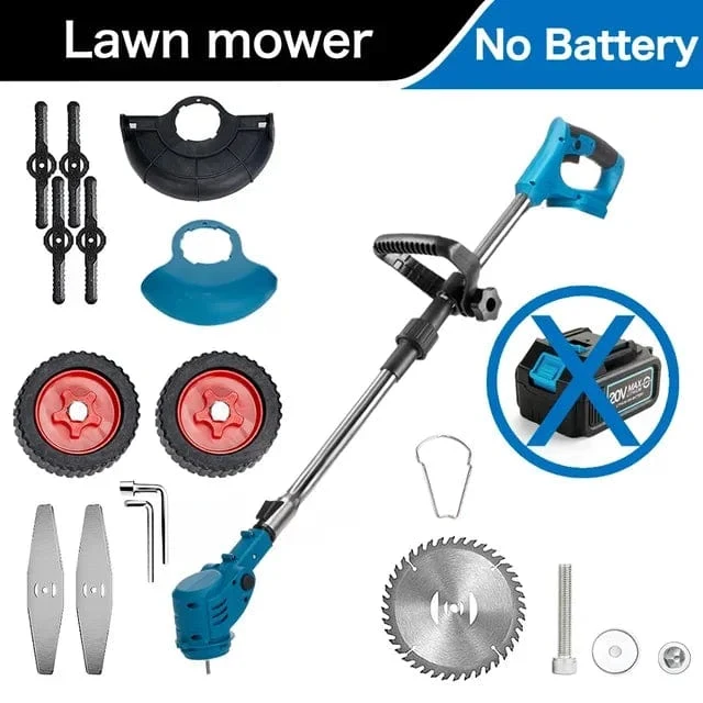 Elektrischer Rasenmäher, 21 V, kabelloser Rasentrimmer, Längenverstellbarer Schneider, Haushalts-Gartengeräte, kompatibel mit Makita 18 V Akku