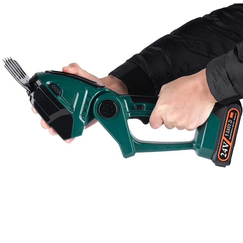 NEWBENY 2 IN 1 Handgehaltene elektrische Heckenschere, Gartengerät, 24 V, kabellos, wiederaufladbar, für den Haushalt, zum Jäten von Sträuchern und zum Beschneiden von Rasenmähern