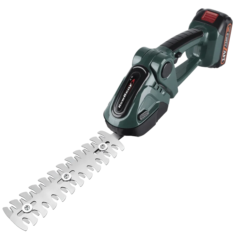 NEWBENY 2 IN 1 Handgehaltene elektrische Heckenschere, Gartengerät, 24 V, kabellos, wiederaufladbar, für den Haushalt, zum Jäten von Sträuchern und zum Beschneiden von Rasenmähern