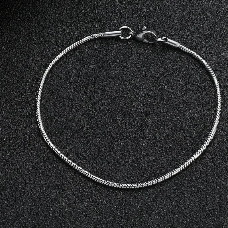 Neue 2MM Edelstahl Schlange Kette Armband Mode Titan Stahl Link Armband Für Frauen Länge 18.5/20CM drop verschiffen