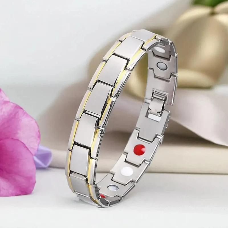 Edelstahl Magnetische Armbänder für Arthritis Schmerzen Relief Therapie Elastische Armreif Armband Schmuck Gesundheit Abnehmen Gewicht H9I4