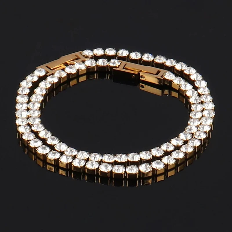 316L Edelstahl Armband Tennis Kette Armband Für Frauen Charme Luxus Cubic Zirkon Kristall Armbänder Schmuck Geschenk