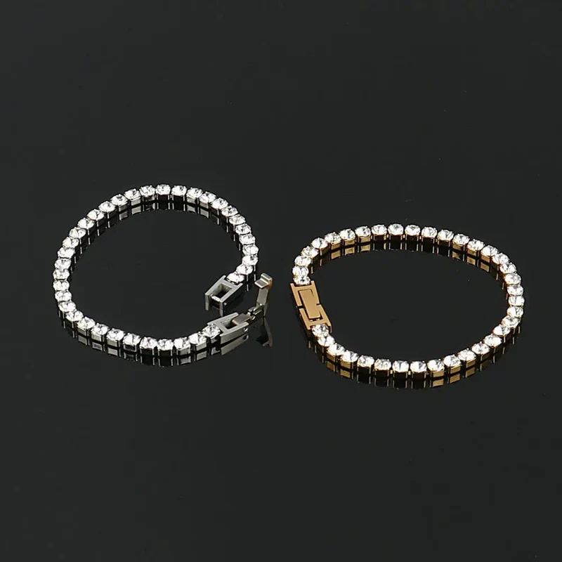 316L Edelstahl Armband Tennis Kette Armband Für Frauen Charme Luxus Cubic Zirkon Kristall Armbänder Schmuck Geschenk