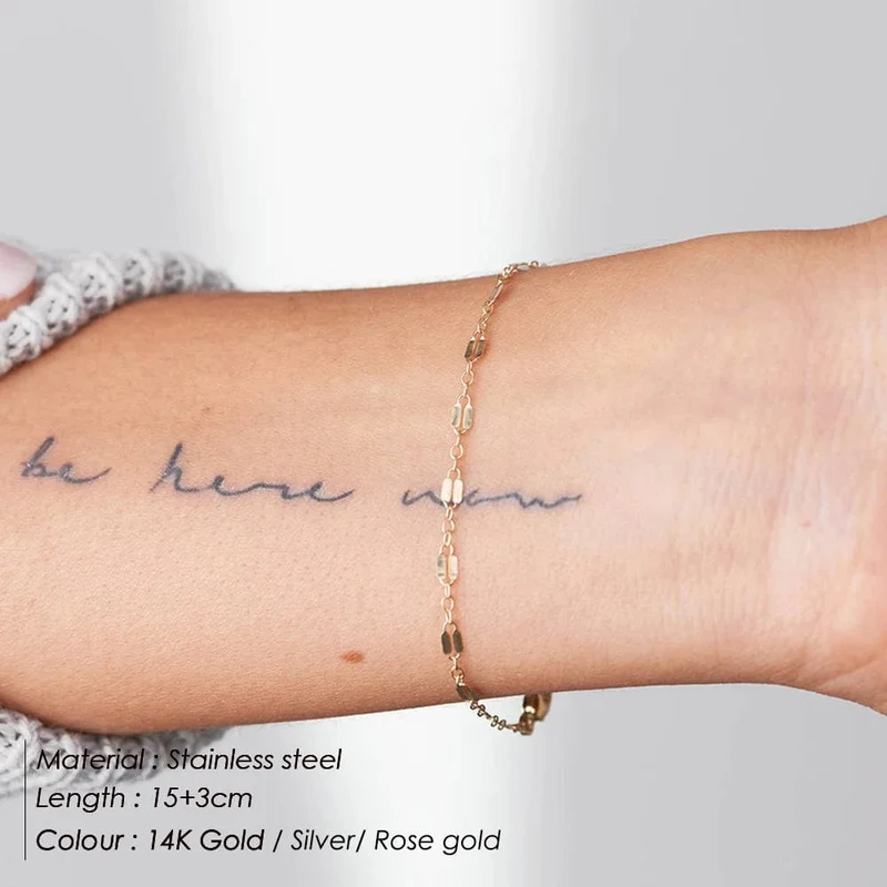 Visunion Verstellbare Goldfarbene Edelstahl-Kettenarmbänder für Frauen Großhandel Edelstahlschmuck Damenarmbänder