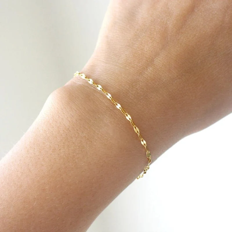 Visunion Verstellbare Goldfarbene Edelstahl-Kettenarmbänder für Frauen Großhandel Edelstahlschmuck Damenarmbänder