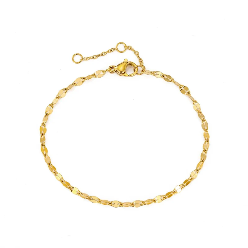 Visunion Verstellbare Goldfarbene Edelstahl-Kettenarmbänder für Frauen Großhandel Edelstahlschmuck Damenarmbänder