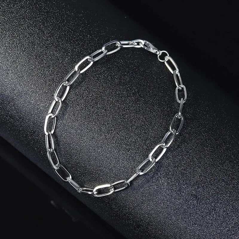 Mode Herren Einfache Edelstahl Kette Armbänder für Frauen Unisex Handgelenk Schmuck Geschenke Punk Metall Hip Hop Paar Schmuck