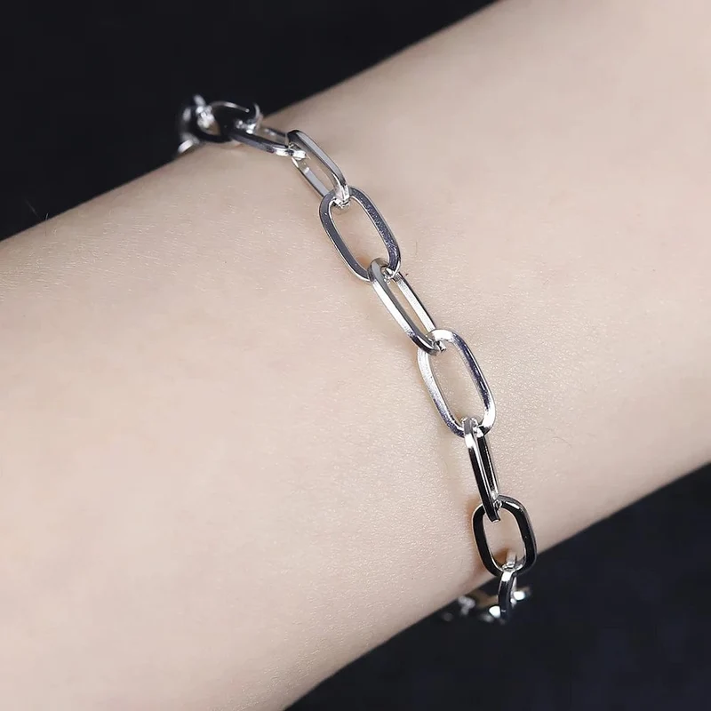 Mode Herren Einfache Edelstahl Kette Armbänder für Frauen Unisex Handgelenk Schmuck Geschenke Punk Metall Hip Hop Paar Schmuck