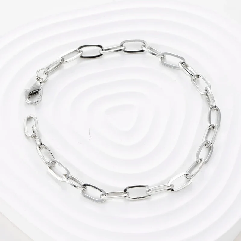 Mode Herren Einfache Edelstahl Kette Armbänder für Frauen Unisex Handgelenk Schmuck Geschenke Punk Metall Hip Hop Paar Schmuck