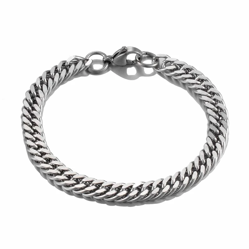 Beliebtes Herren-Edelstahl-Kuba-Armband Hochwertiger Männer- und Frauenschmuck in verschiedenen Längen