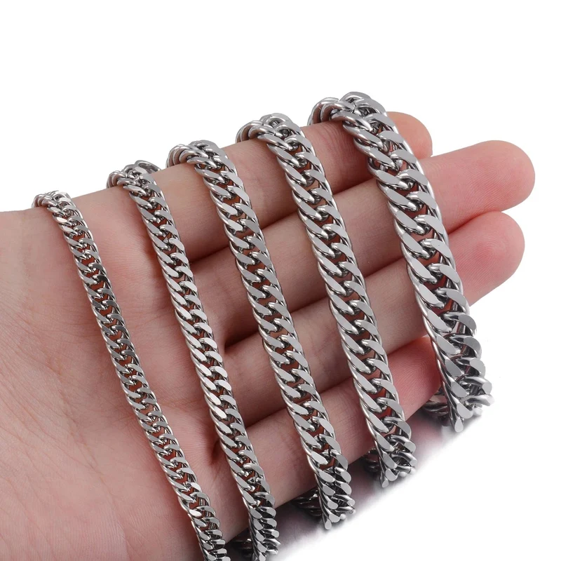 Beliebtes Herren-Edelstahl-Kuba-Armband Hochwertiger Männer- und Frauenschmuck in verschiedenen Längen