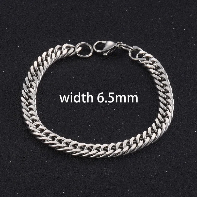 Beliebtes Herren-Edelstahl-Kuba-Armband Hochwertiger Männer- und Frauenschmuck in verschiedenen Längen