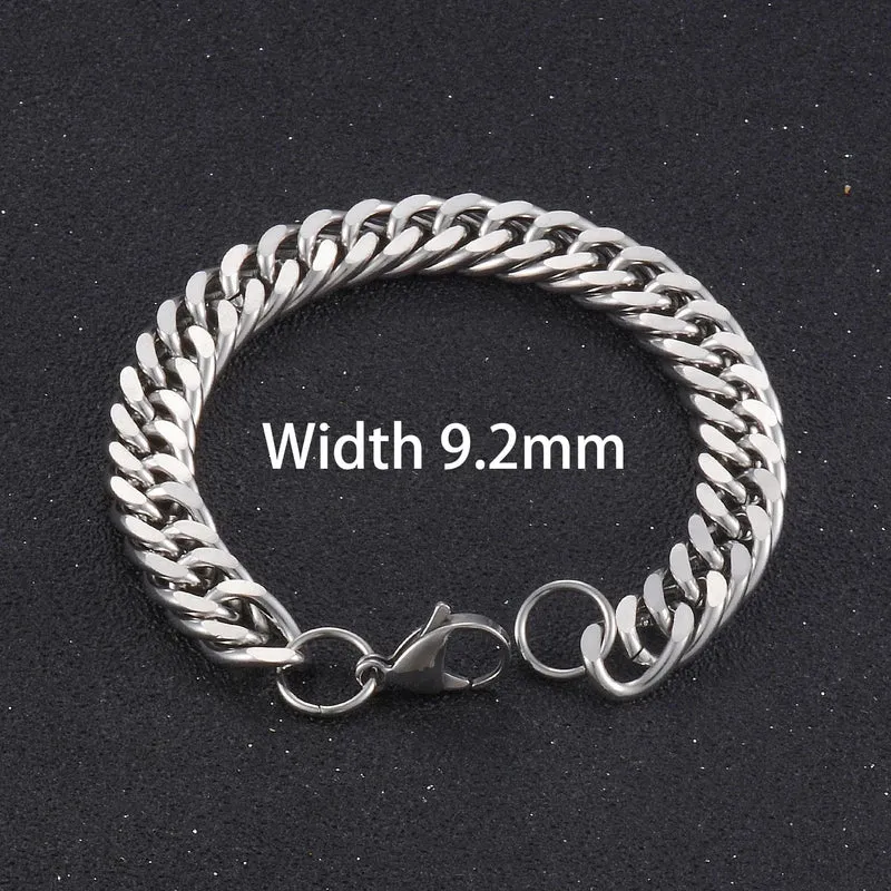 Beliebtes Herren-Edelstahl-Kuba-Armband Hochwertiger Männer- und Frauenschmuck in verschiedenen Längen