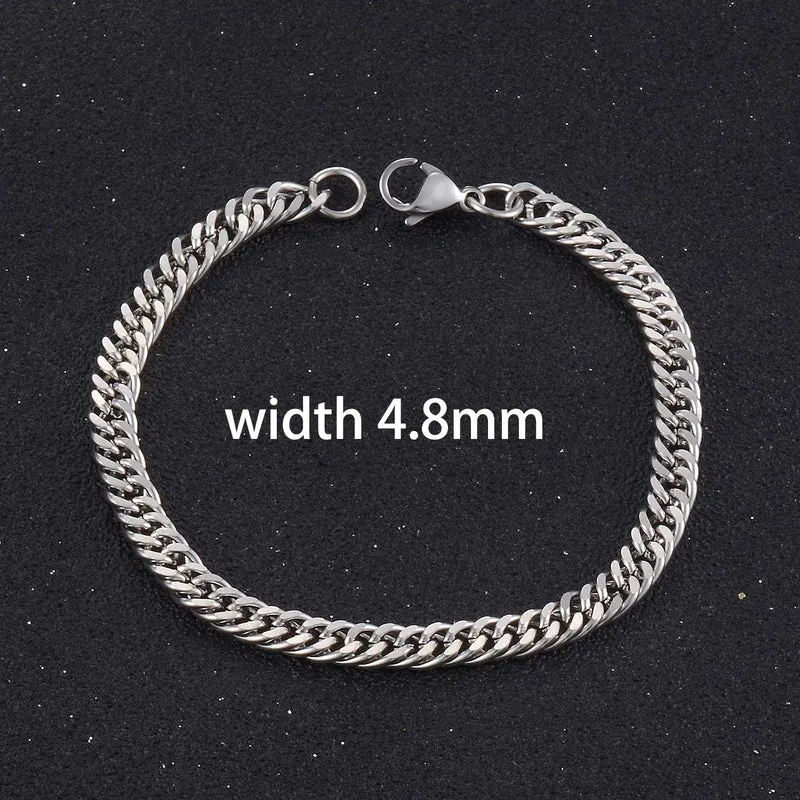 Beliebtes Herren-Edelstahl-Kuba-Armband Hochwertiger Männer- und Frauenschmuck in verschiedenen Längen