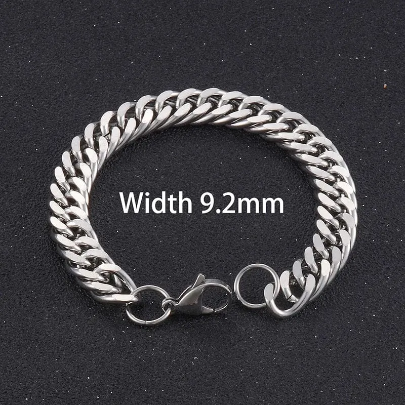 Beliebtes Herren-Edelstahl-Kuba-Armband Hochwertiger Männer- und Frauenschmuck in verschiedenen Längen