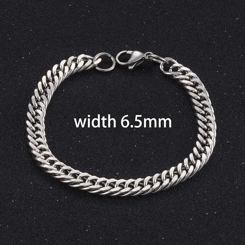 Beliebtes Herren-Edelstahl-Kuba-Armband Hochwertiger Männer- und Frauenschmuck in verschiedenen Längen