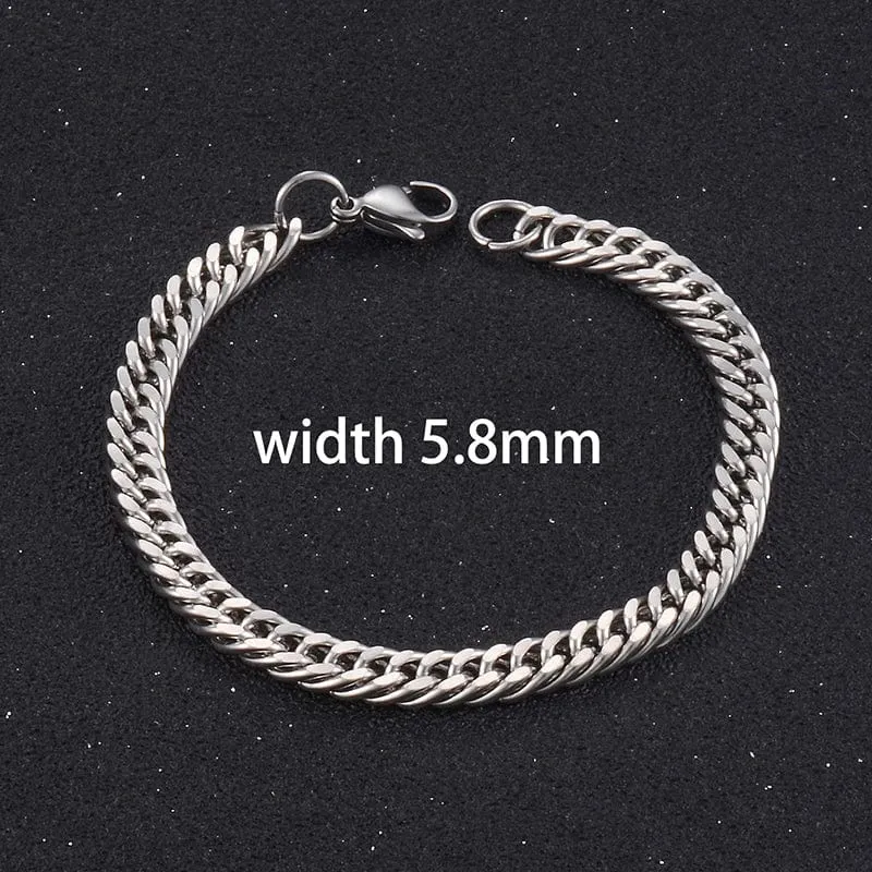 Beliebtes Herren-Edelstahl-Kuba-Armband Hochwertiger Männer- und Frauenschmuck in verschiedenen Längen