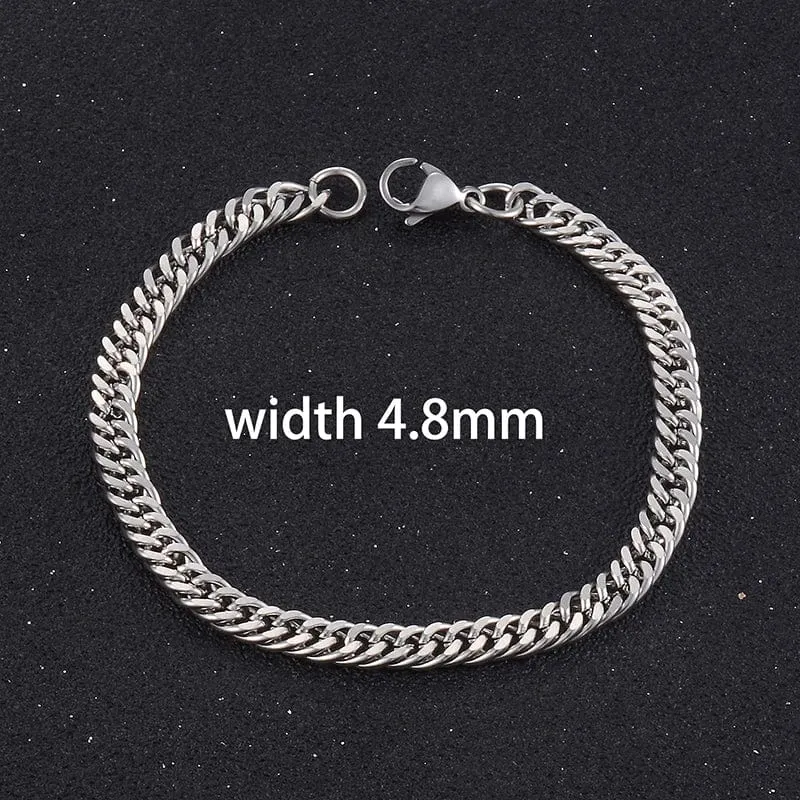 Beliebtes Herren-Edelstahl-Kuba-Armband Hochwertiger Männer- und Frauenschmuck in verschiedenen Längen