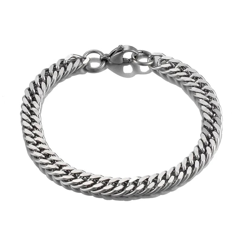 Beliebtes Herren-Edelstahl-Kuba-Armband Hochwertiger Männer- und Frauenschmuck in verschiedenen Längen
