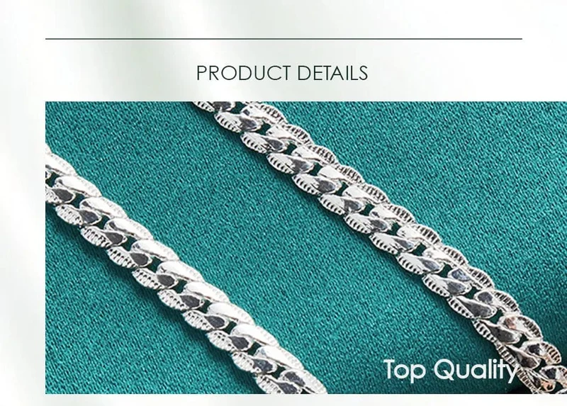 DOTEFFIL 925 Sterling Silber 6mm Seite Kette 16/18/20/22/24 Zoll Halskette Für Frauen Mann Mode Hochzeit Engagement Schmuck Geschenke