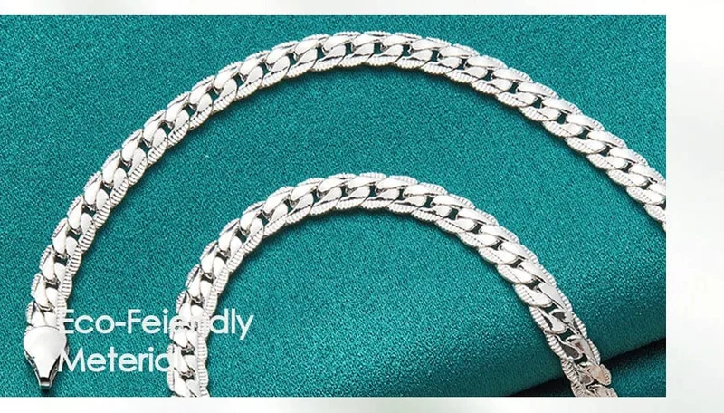 DOTEFFIL 925 Sterling Silber 6mm Seite Kette 16/18/20/22/24 Zoll Halskette Für Frauen Mann Mode Hochzeit Engagement Schmuck Geschenke