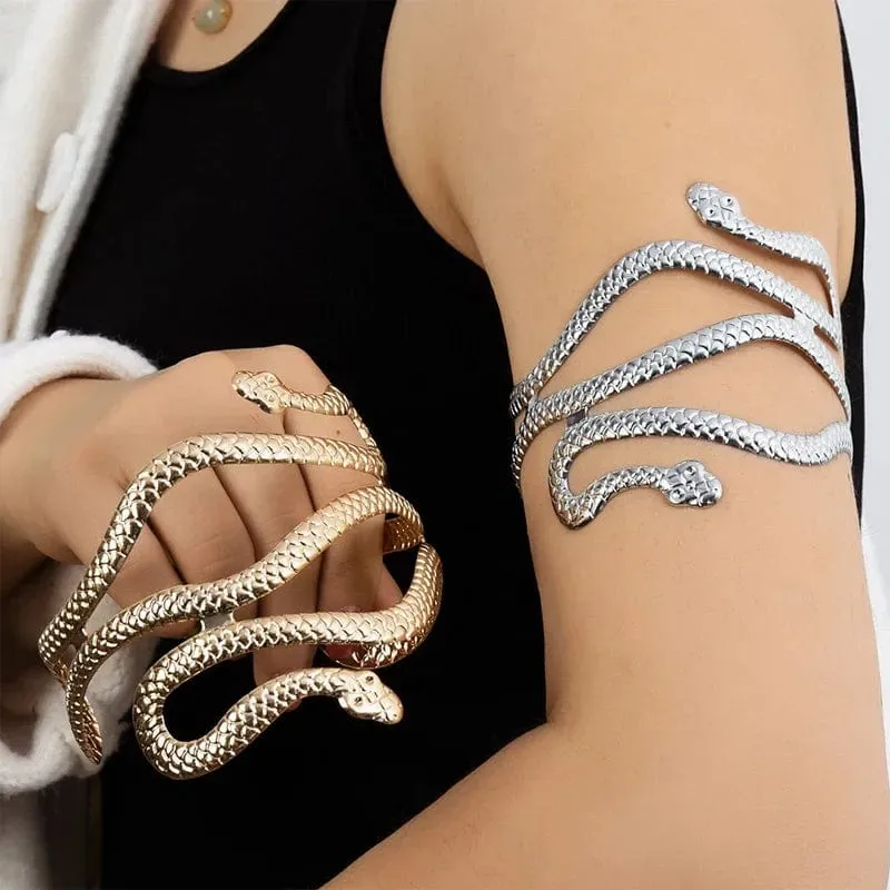 Kreative Schlangenform Armbänder Versilberter Schmuck Persönlichkeit Schlange Armmanschette Temperament Tier Öffnung Armreifen Schmuck Geschenke