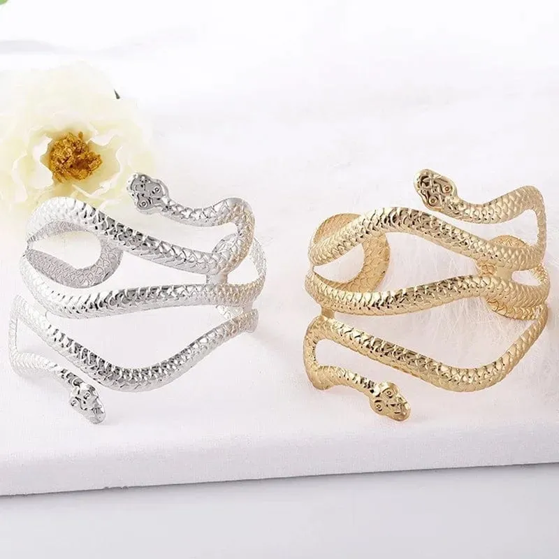 Kreative Schlangenform Armbänder Versilberter Schmuck Persönlichkeit Schlange Armmanschette Temperament Tier Öffnung Armreifen Schmuck Geschenke