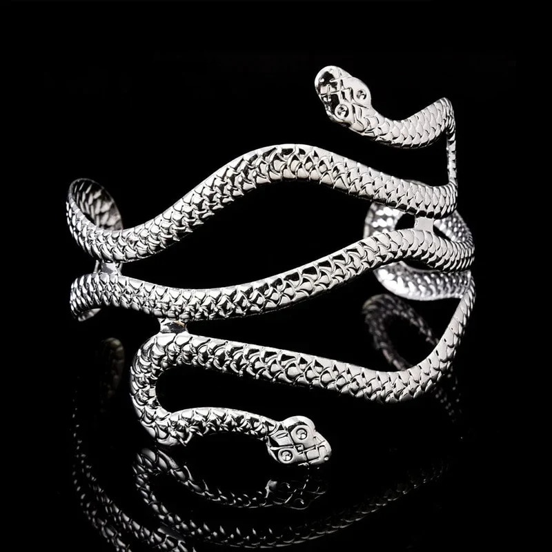 Kreative Schlangenform Armbänder Versilberter Schmuck Persönlichkeit Schlange Armmanschette Temperament Tier Öffnung Armreifen Schmuck Geschenke