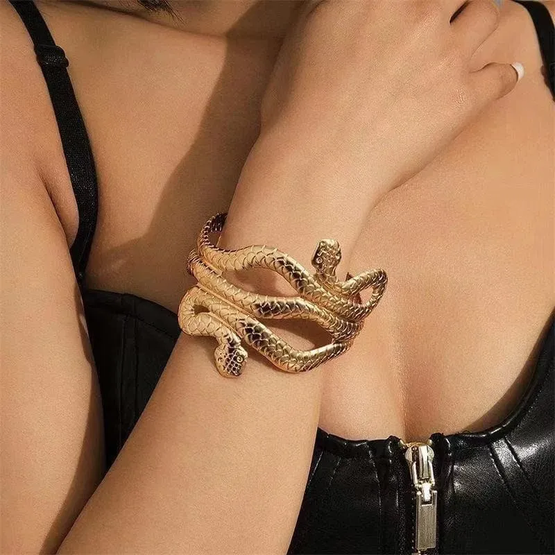 Kreative Schlangenform Armbänder Versilberter Schmuck Persönlichkeit Schlange Armmanschette Temperament Tier Öffnung Armreifen Schmuck Geschenke