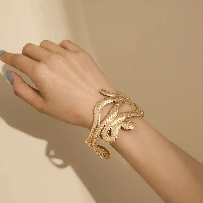 Kreative Schlangenform Armbänder Versilberter Schmuck Persönlichkeit Schlange Armmanschette Temperament Tier Öffnung Armreifen Schmuck Geschenke