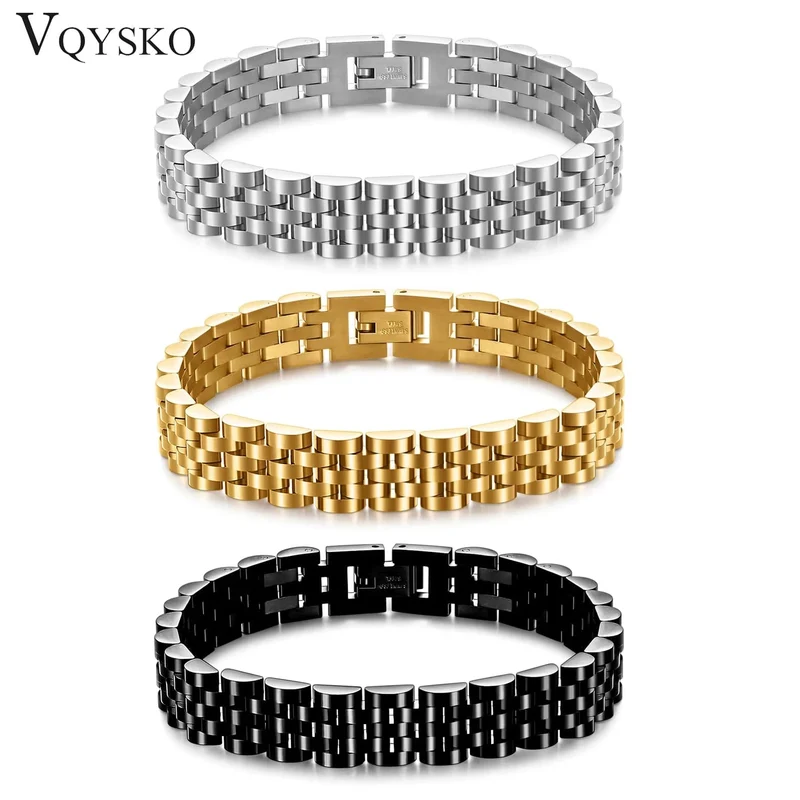VQYSKO Trendy Minimalistisches Uhrenarmband aus Edelstahl mit Goldbeschichtung für Damen/Herren, Schmuck, Geschenke für Paare